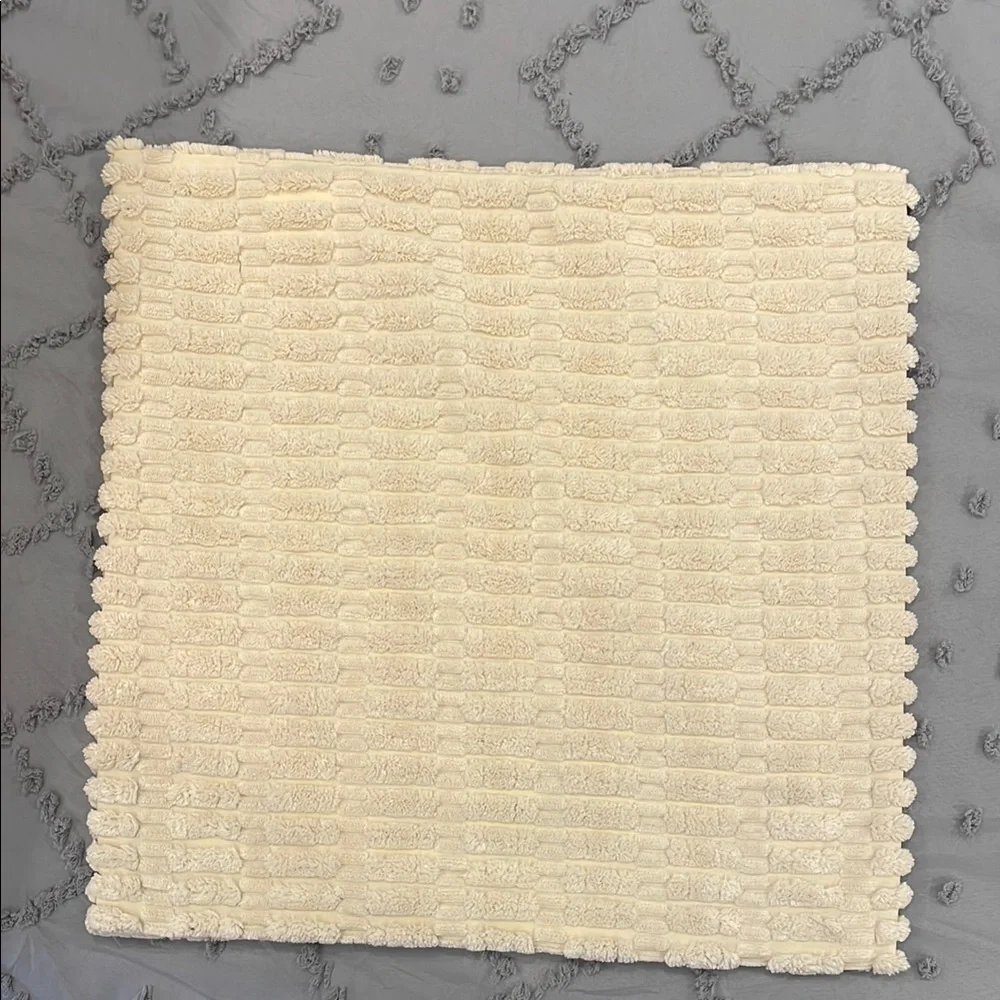 Cream Textured Throw Pillow Cover
